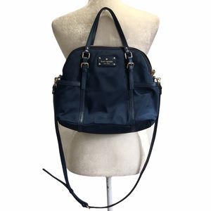 Kate Spade navy blue nylon crossbody, VGUC